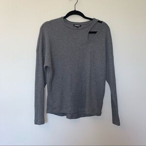 Express Waffle Knit Thermal Long Sleeve Top